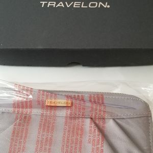 NIB Travelon RFID Signature Pleated Clutch Wallet